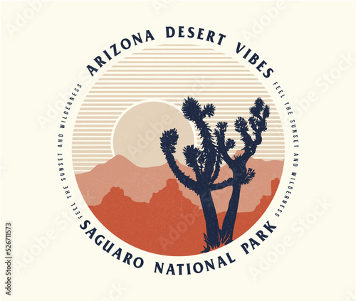arizona desert print design with typography