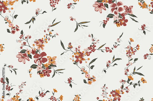 Fototapeta Naklejka Na Ścianę i Meble -  Foy flowers in pattern white 