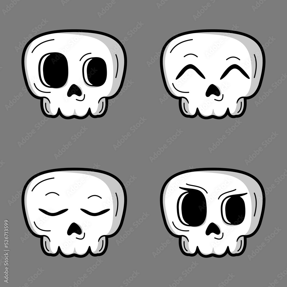 vector illustration of cute kawaii skull emoji vector illustration of cute kawaii skull emoji