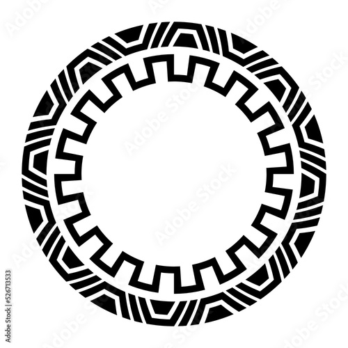Abstract round meander, cir...