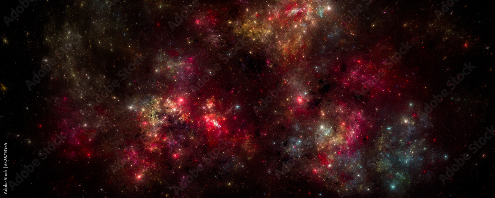 Naklejka premium Dreamland background . Starry outer space background texture . Colorful Starry Night Sky Outer Space background. 3D illustration