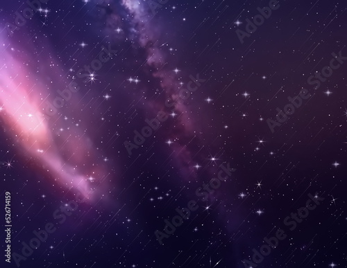 Fototapeta Naklejka Na Ścianę i Meble -   purple blue starry sky nebula comet meteor stars fall shower lilac pink   reflection on sea with planet flares universe  nebula telescope