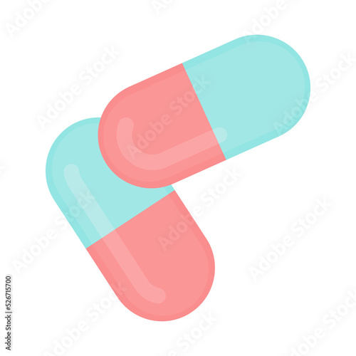 Handful of pills capsules and vitamin supplements design set. Medication dose by prescription. Medicine and healthcare concept. Vector illustration