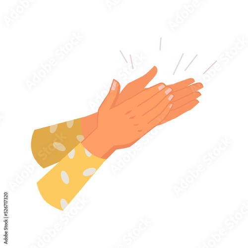 Clapping hands isolated palms. Vector applauding people, appreciation and congratulation, encouragement concept. Crowd applause, bravo by high five, success