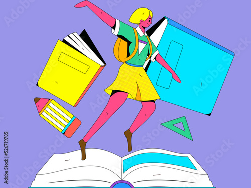 Reading character flat vector concept operation illustration
