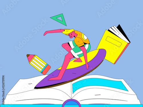 Reading character flat vector concept operation illustration
