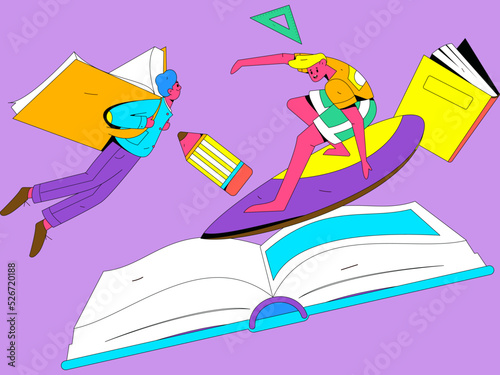 Reading character flat vector concept operation illustration
