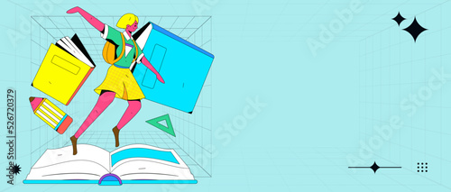 Reading character flat vector concept operation illustration

