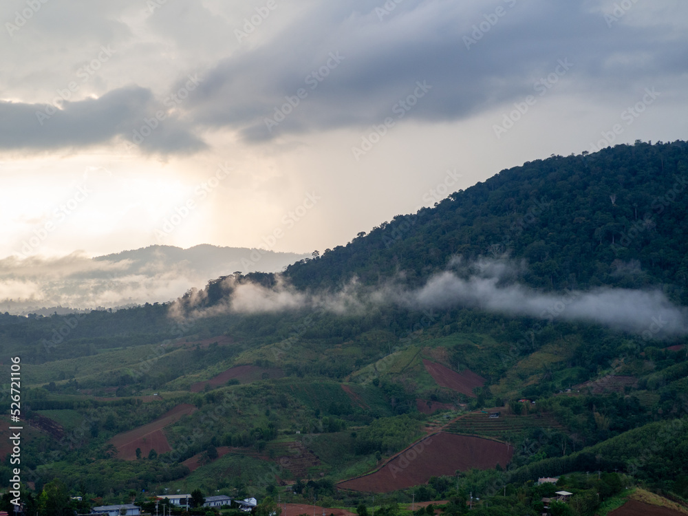 Mountain and sky at Phetchabun, Thailand.