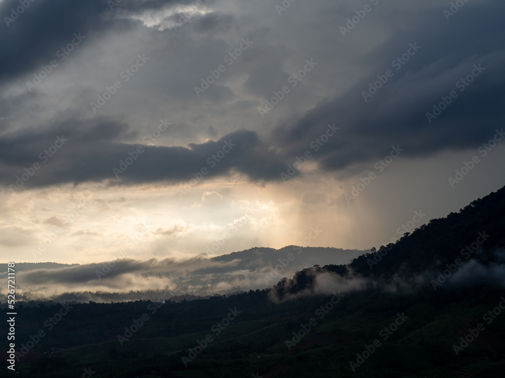 Mountain and sky at Phetchabun, Thailand.