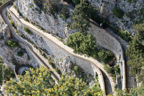 Fotografia Capri - Scorcio della Via Krupp dal belvedere dei Giardini di Augusto