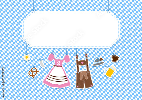 Hängende Icons Oktoberfest Rosa Braun Schild Diagonales Rautenmuster