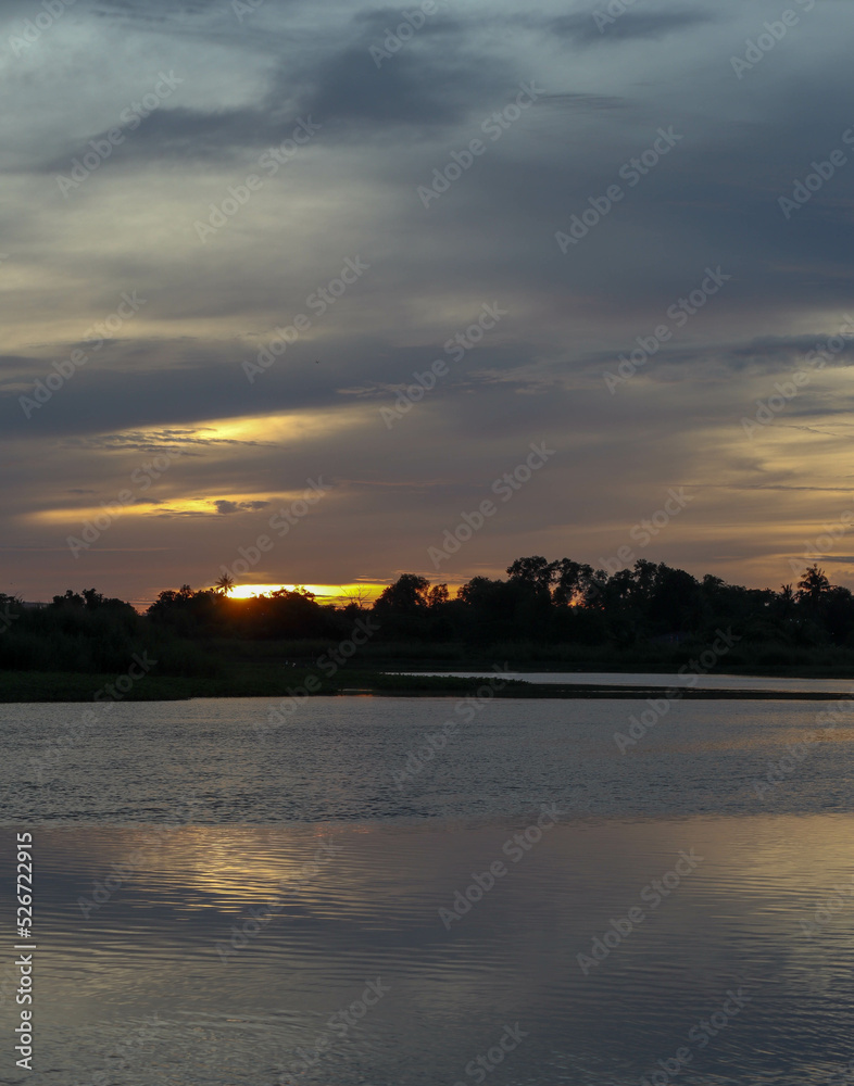 panoramic of a sunrise over the river