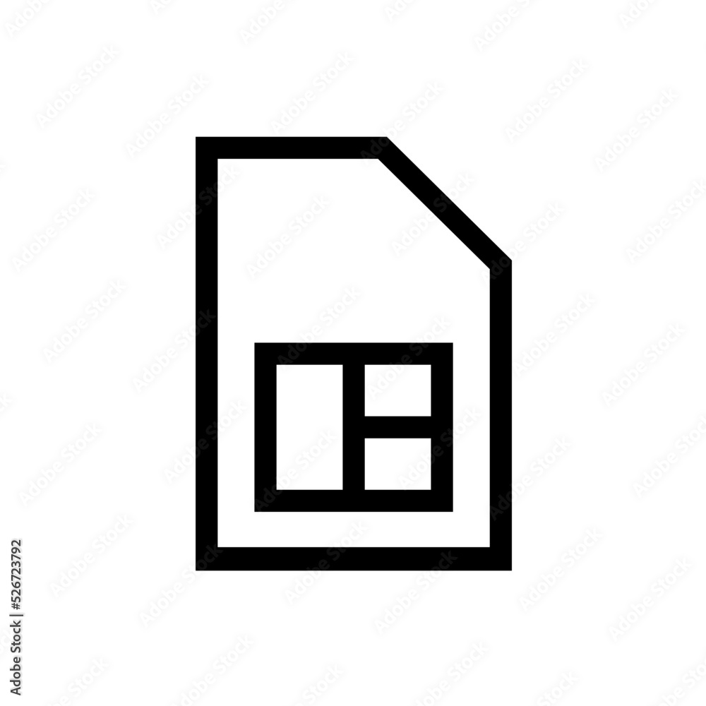sim card line icon sim card line icon