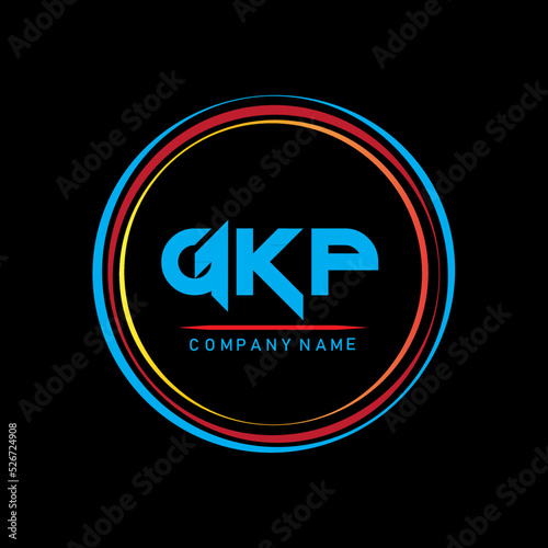 GKP A,GKP Logo Design,GKP Letter Logo Design On Black Background,Three Letter Logo Design,GKP Letter Logo Design With Circle Shape,Simple Letter Logo Design, photo