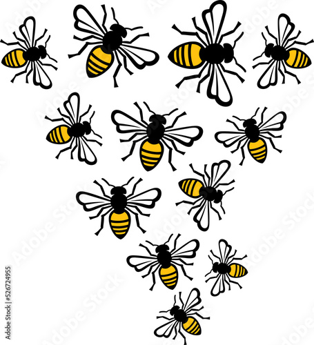 Flying bee png illustration (swarm)  © tribalium81