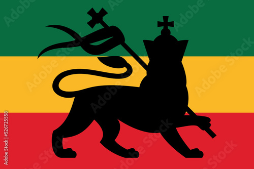 rastafarian flag with the lion of judah (reggae background) png illustration photo