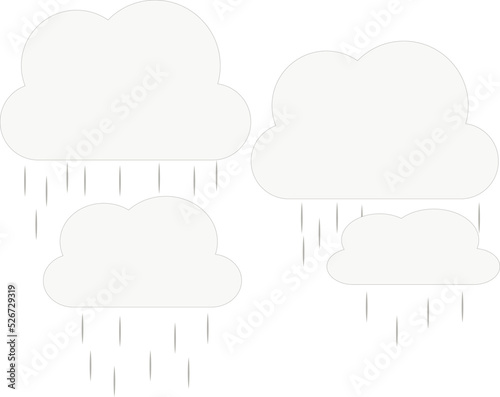 Dark raining clouds vector illustration.