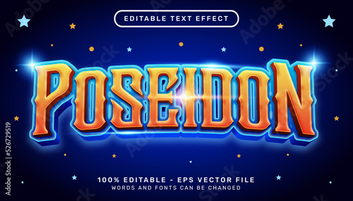 poseidon light color 3d text effect and editable text effect