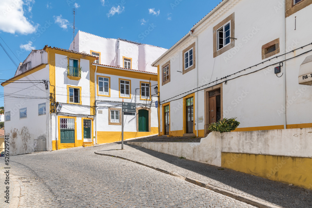 Fototapeta premium View over the historic whitewashed buildings in the city center of Portalegre in the Alentejo region, Portugal