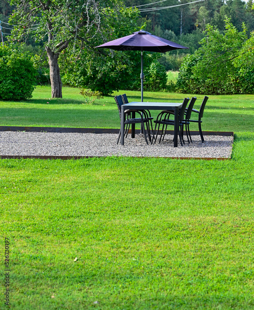 garden furniture with one table and four chairs