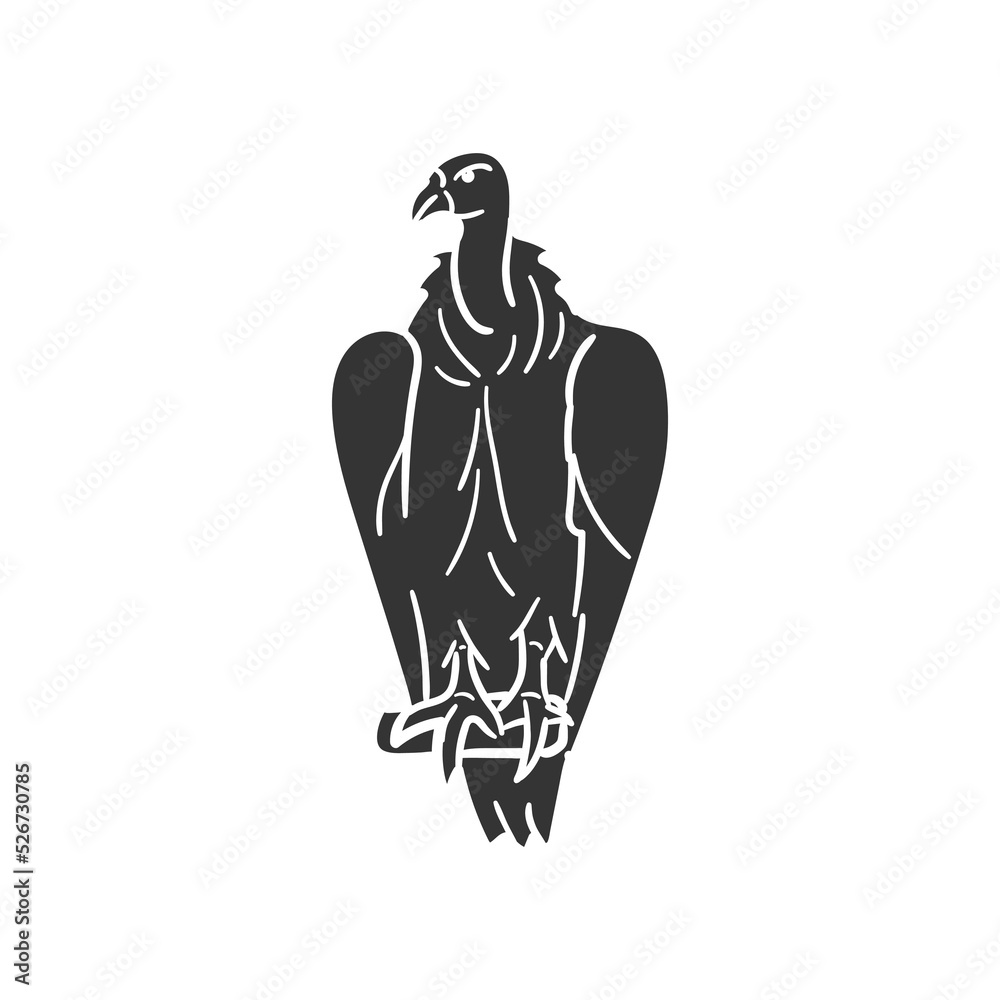 Vulture Icon Silhouette Illustration. Far west Vector Graphic Pictogram ...