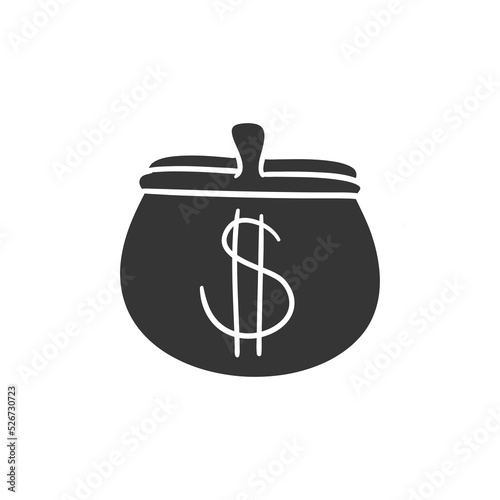 Wallet Icon Silhouette Illustration. CashVector Graphic Pictogram Symbol Clip Art. Doodle Sketch Black Sign. photo