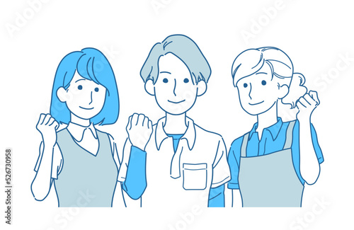 頼れる社員・スタッフ一同　イメージイラスト　女性スタッフのみ　女性だけ　女性専用