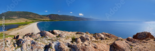 Lake Baikal on a sunny summer day. Panorama