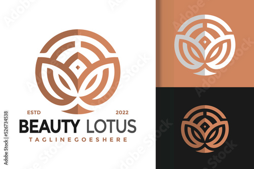 Abstract Beauty Lotus Bloom Logo Design, brand identity logos vector, modern logo, Logo Designs Vector Illustration Template