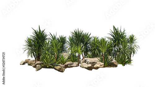 Foliage landscape for photo manipulation isolated on white background. 3d rendering