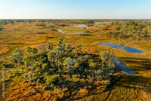 Aerial view of Okavango Delta. Botswana