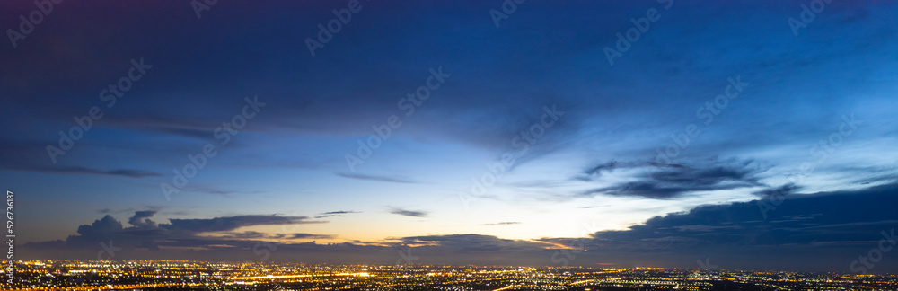 Panorama sky and cloud white and orange clouds,Beautiful sunset sky for Nature backgrounds. Panorama sky and cloud white and orange clouds,Beautiful sunset sky for Nature backgrounds.