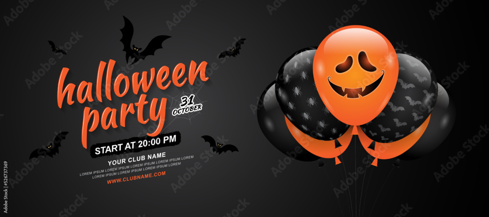 31 oktober on web background. Halloween party sign. Illustration