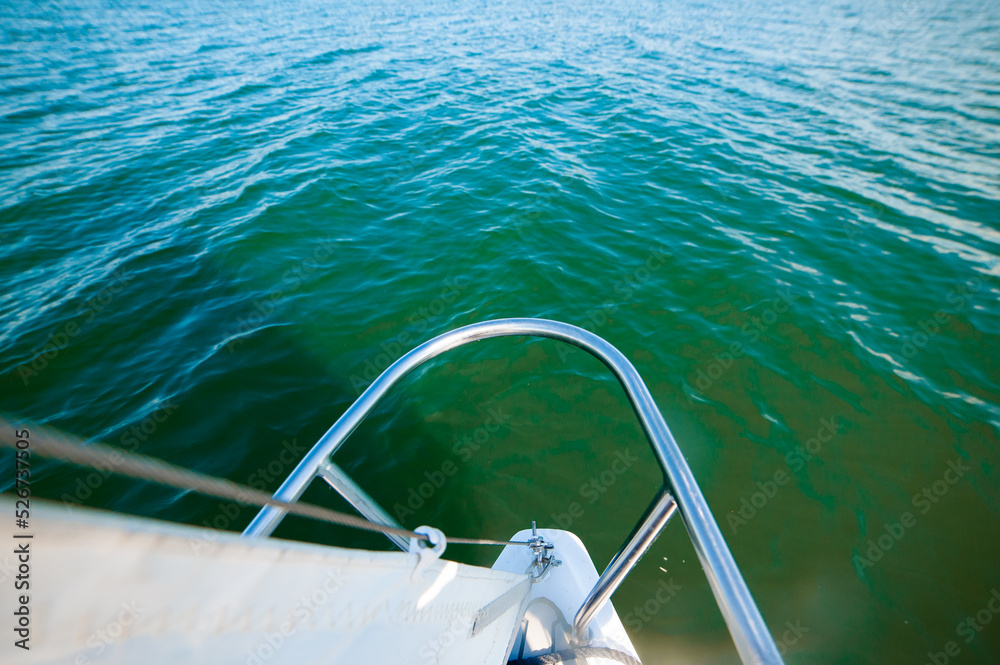 Obraz premium sailing boat details yacht on the sea 