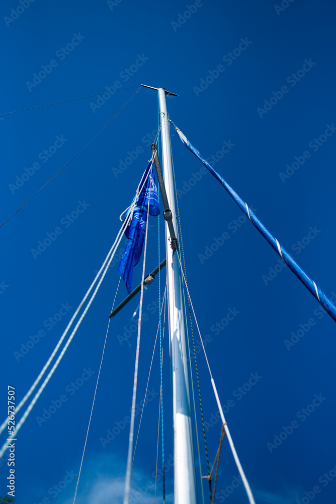 sailing boat details yacht on the sea sailing boat details yacht on the sea