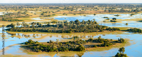 Aerial view of Okavango Delta. Botswana