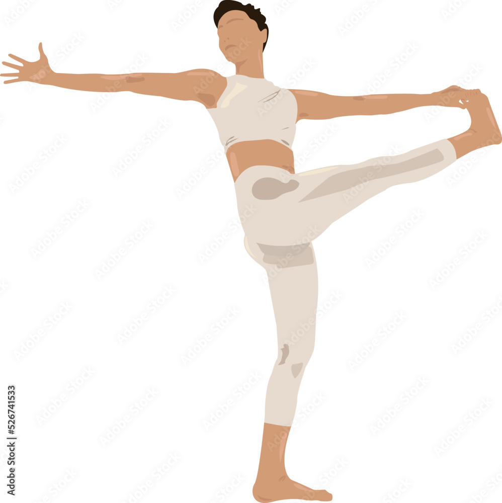 Vector de mujer en postura de yoga