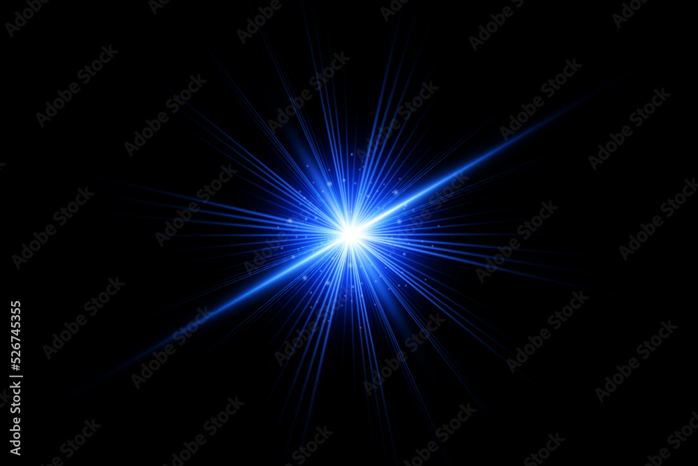 blue lens flare light