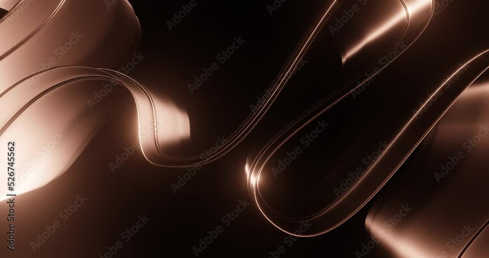 3d render with chocolate color curved line