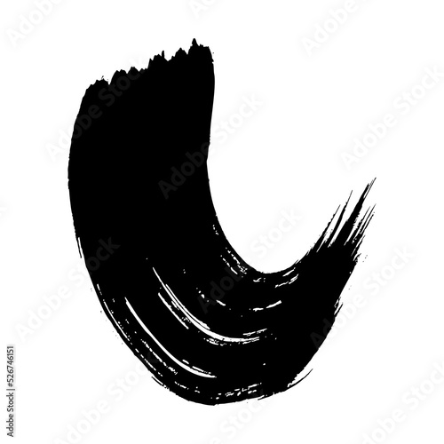 Black grunge semicircular brush strokes