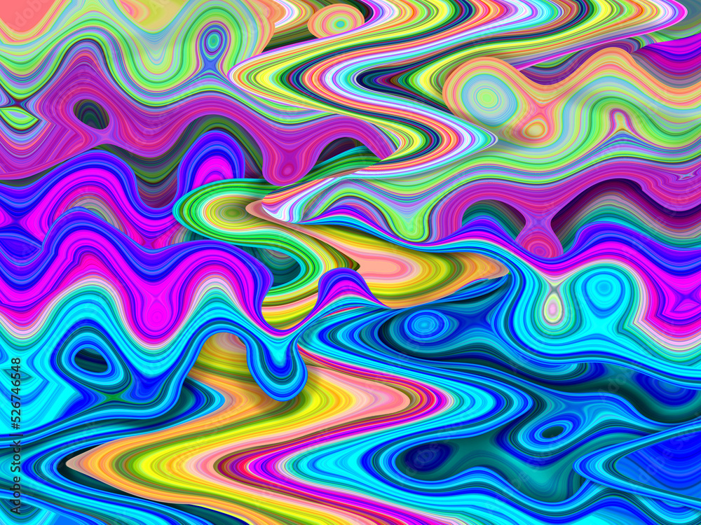 Abstract color fluid waves. Modern illustration, abstract background.