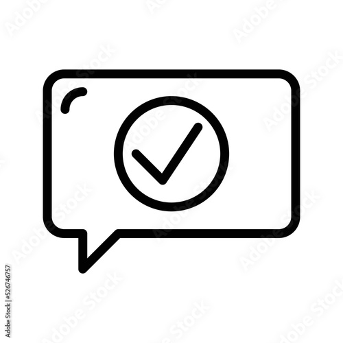 Vector Icons Check Message Lineal Style. Pixel Perfect and Editable Stroke.