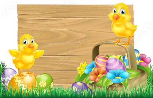 Easter Chicks and Eggs Bask...