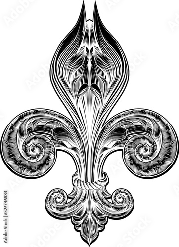 Fleur de Lis in Vintage Style