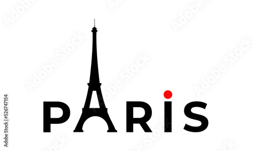Tower Eiffel with Paris lettering