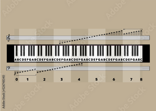 88key piano vector illustration