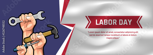 labor day banner template background design worker element