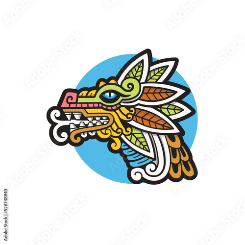 quetzalcoatl head mexican god aztec graphic