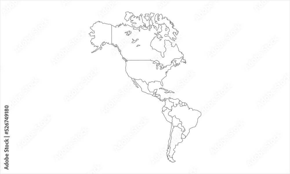 white background of america map with line art design white background of america map with line art design
